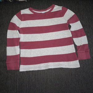 Kids Grey and Dark Red Long Sleeve Thermal Top